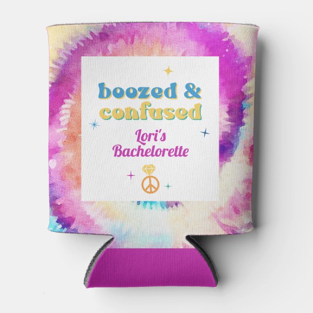 LORI Gefärbte Krawatte Dazed Verlobt 70er Retro Ba Dosenkühler (Vorderseite)