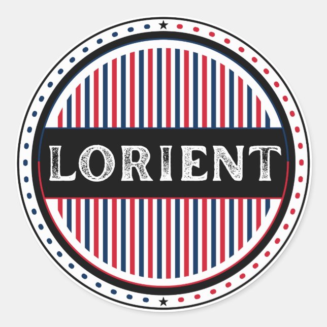 Lorient City Pride Emblem – French Identity Runder Aufkleber (Vorderseite)