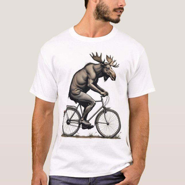 L'orignal en mouvement - T-shirt à bicyclette iron (Devant)