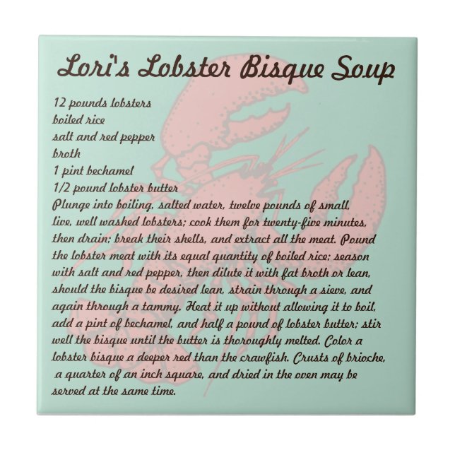 Loris Hummer-Fischcremesuppen-Suppe Fliese (Vorderseite)