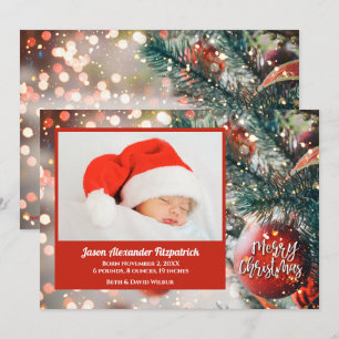 L'ornement rouge sur les Cartes photos de Noël