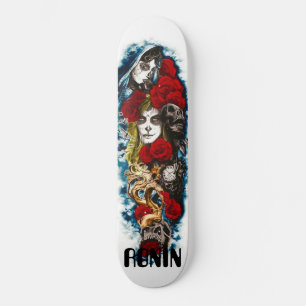 Lorona Skuls Rose Girl Clouds Death Skateboard