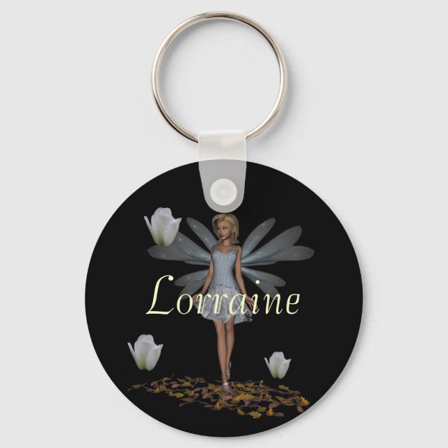 Lorraine Custom Named Fairy Keyring Schlüsselanhänger (Vorderseite)