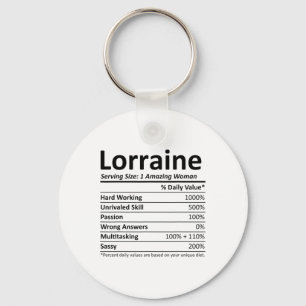 Lorraine Ernährung Personalisierter Name Lustiger Schlüsselanhänger