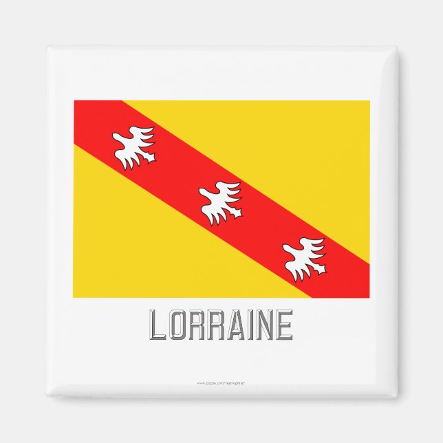 Lorraine-Flagge mit Namen Magnet (Vorne)