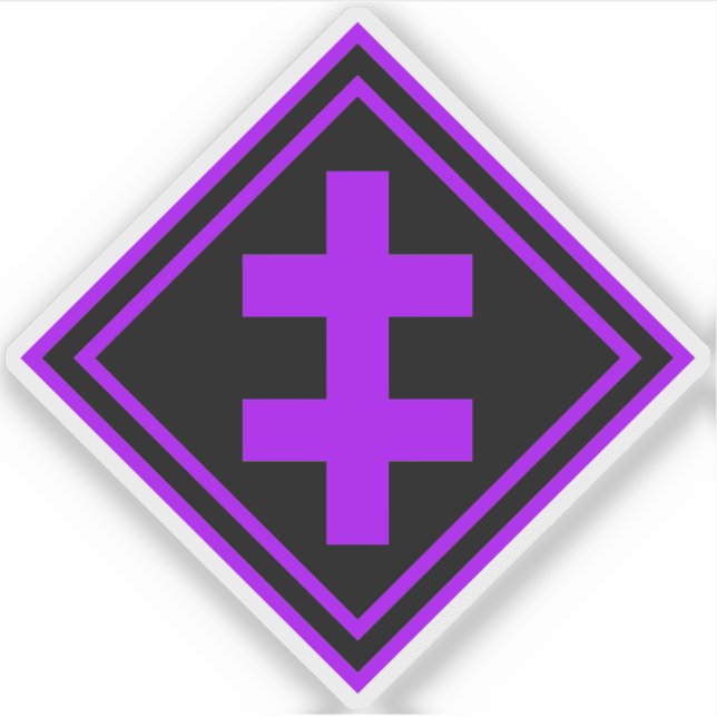 Lorraine-Kreuz - v2 (lila) Aufkleber (Vorderseite)