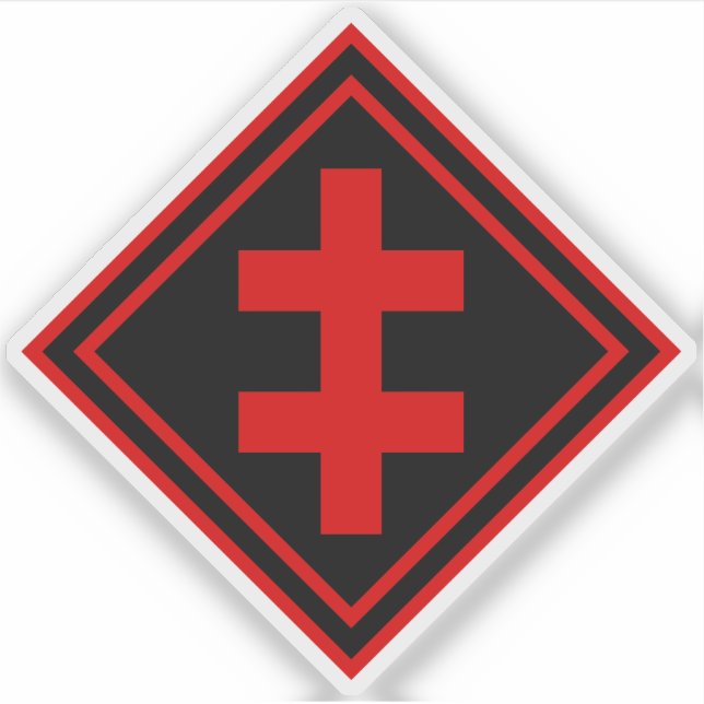 Lorraine-Kreuz - v2 (rot) Aufkleber (Vorderseite)