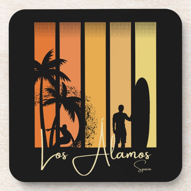 Los Alamos Spanien Surfstrand Getränkeuntersetzer (Vorderseite)