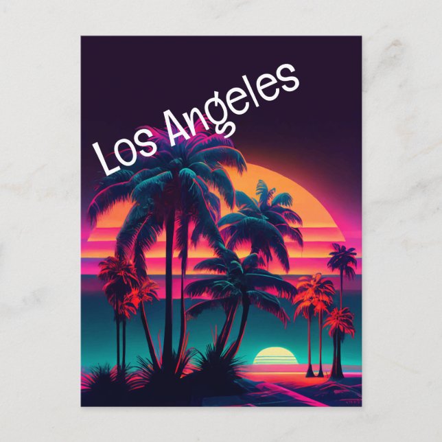 Los Angeles 80er Vibe Postkarte (Vorderseite)