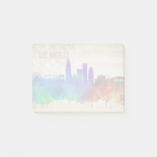 Los Angeles, Aquarell-Stadt-Skyline CAs Post-it Klebezettel