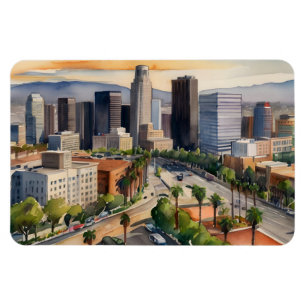 Los Angeles Aquarellkunst Magnet