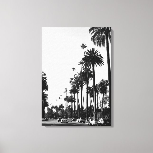 Los Angeles Beverly Hills Black & White Leinwanddruck (Vorderseite)