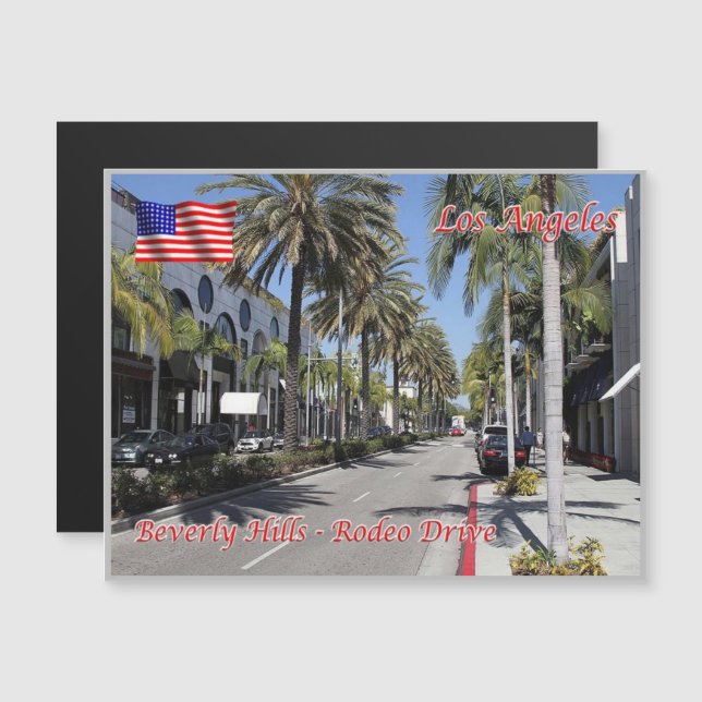 Los Angeles - Beverly Hills - Rodeo Drive - USA Magnetkarte (Vorne/Hinten)