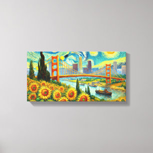 Los Angeles Brücke im Hintergrund des Gemäldes Leinwanddruck