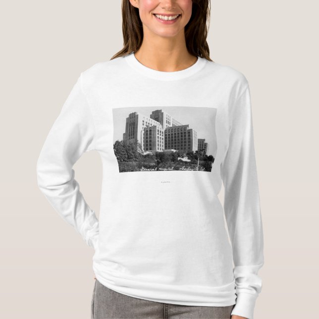 Los Angeles, CA-Ansicht des Allgemeinkrankenhauses T-Shirt (Vorderseite)