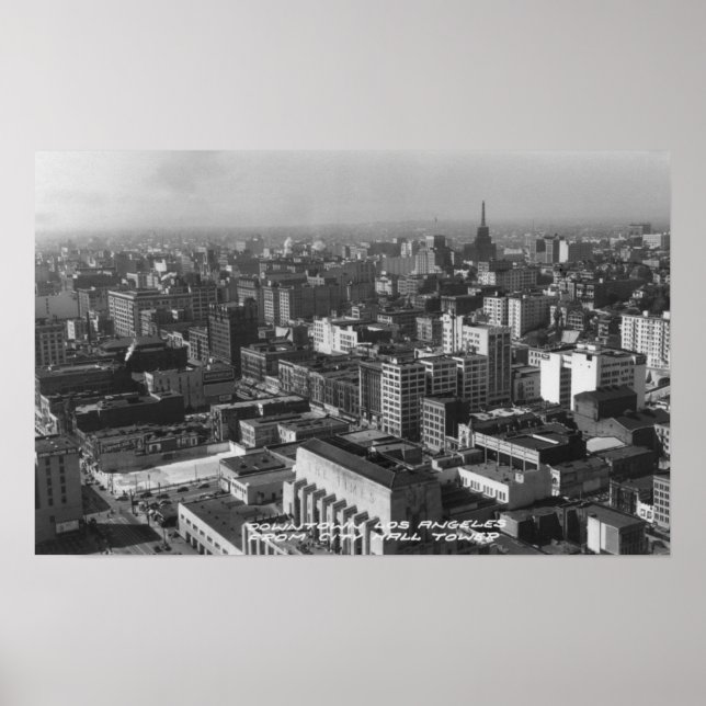 Los Angeles, CA Downtown View vom Rathaus Poster (Vorne)