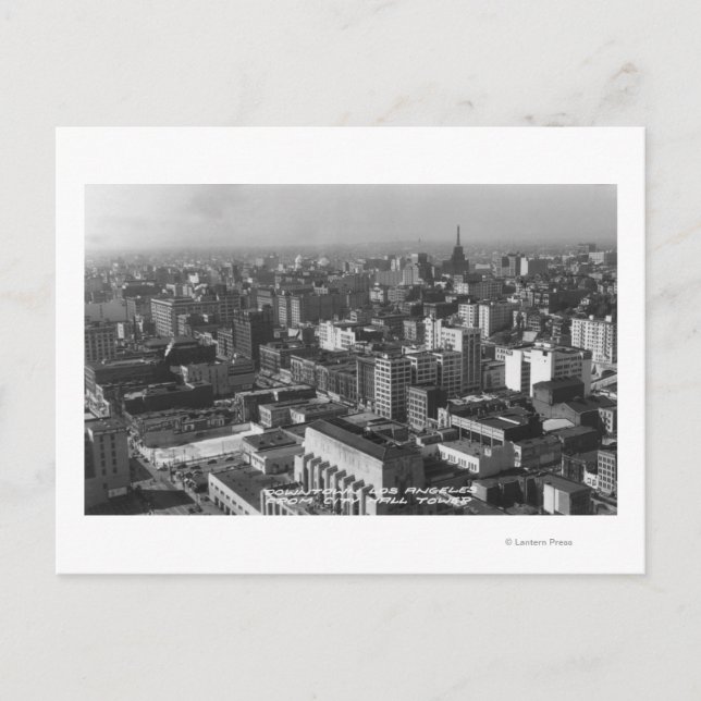 Los Angeles, CA Downtown View vom Rathaus Postkarte (Vorderseite)