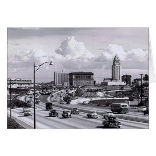 Los Angeles CA Freeway 1950s Card