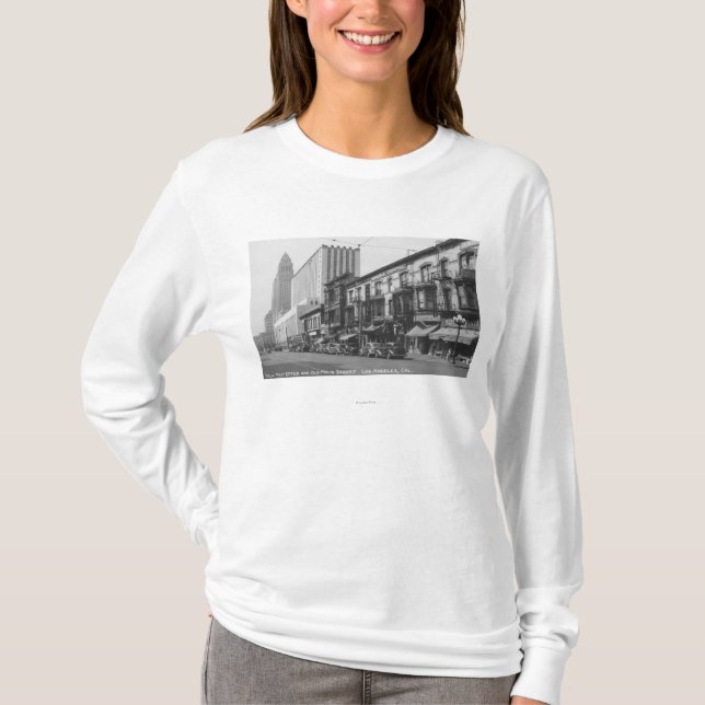 Los Angeles, CA-Post und alte Hauptleitung T-Shirt (Vorderseite)