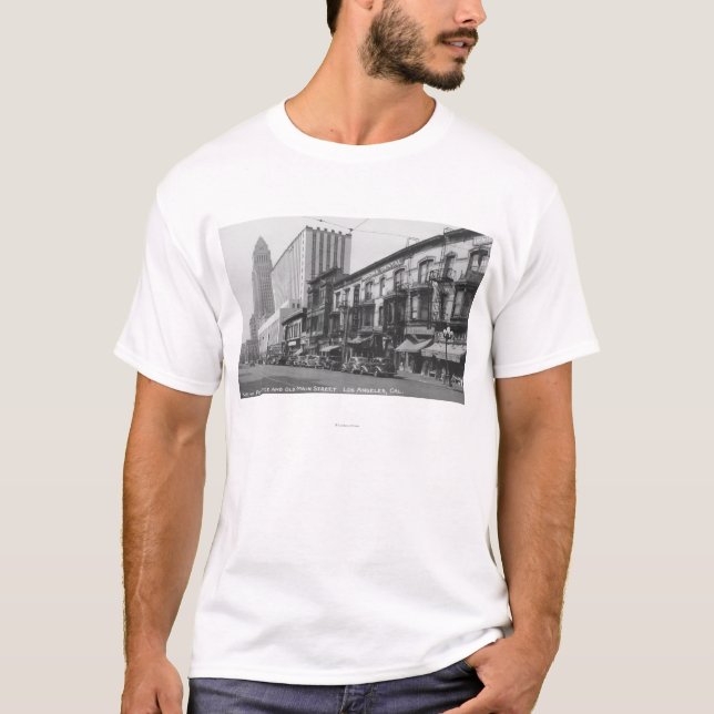 Los Angeles, CA-Post und alte Hauptleitung T-Shirt (Vorderseite)