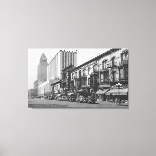 Los Angeles, CA Post und Old Main Leinwanddruck (Vorderseite)