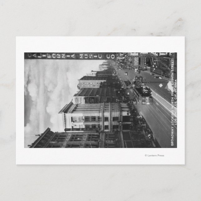 Los Angeles, CA View of Broadway Looking North Postkarte (Vorderseite)