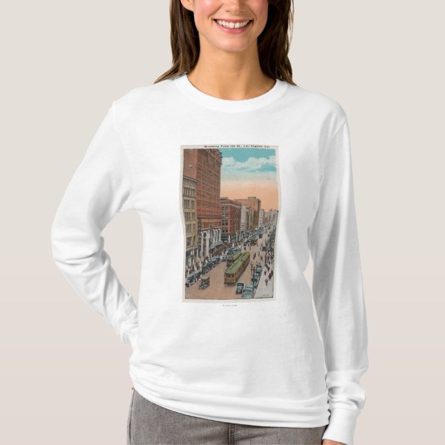 Los Angeles, CABroadway von der 4. Straßen-Ansicht T-Shirt (Vorderseite)