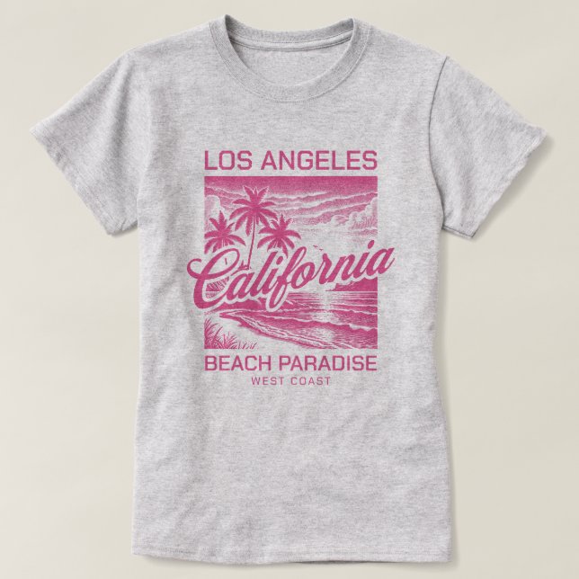 Los Angeles California Beach Paradise West Coast T-Shirt (Design vorne)