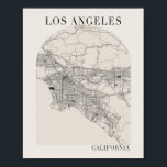 Los Angeles California Boho Arch Street Karte Poster<br><div class="desc">Los Angeles California Boho Minimal Arch Full Beige Color Street Karte</div>