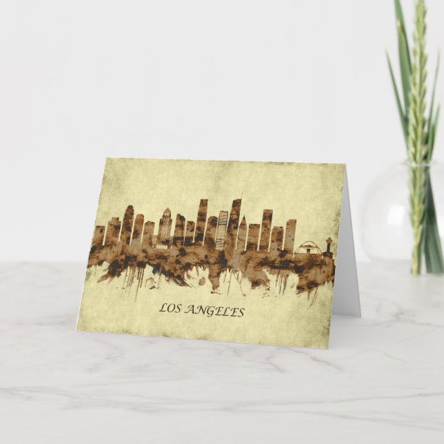 Los Angeles California Cityscape Feiertagskarte (Vorderseite)