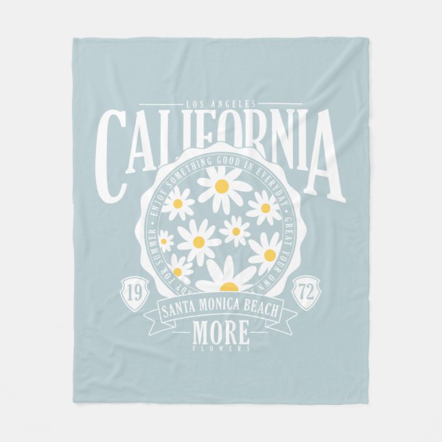 Los Angeles California Floral Graphic Fleecedecke (Vorderseite)