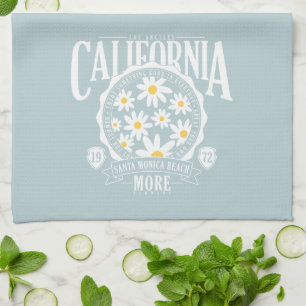 Los Angeles California Floral Graphic Geschirrtuch