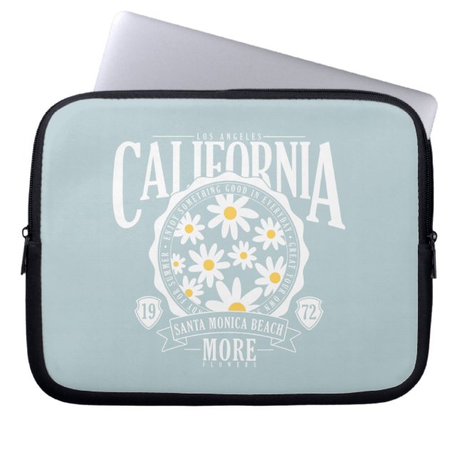 Los Angeles California Floral Graphic Laptopschutzhülle (Vorderseite)