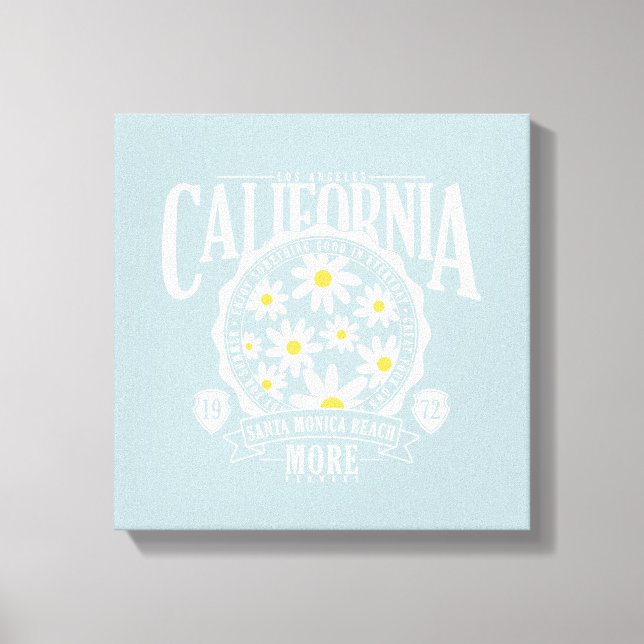 Los Angeles California Floral Graphic Leinwanddruck (Vorderseite)