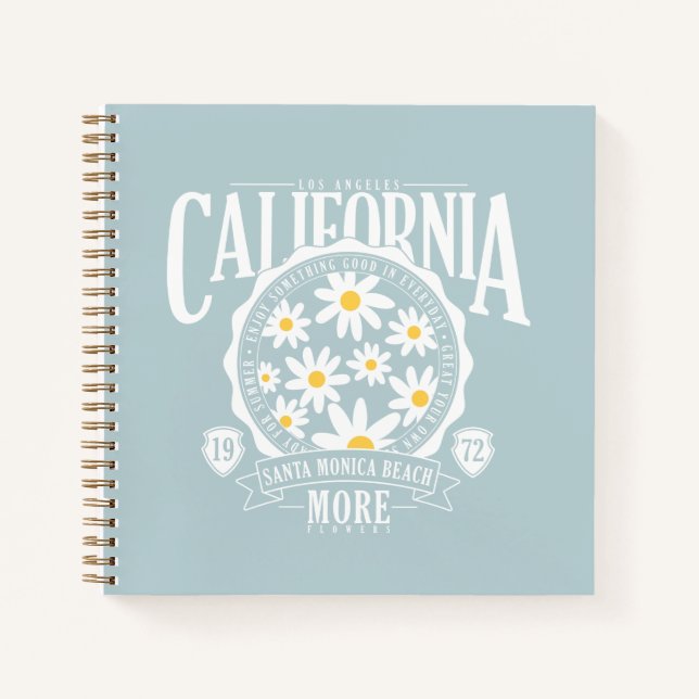 Los Angeles California Floral Graphic Notizbuch (Vorderseite)