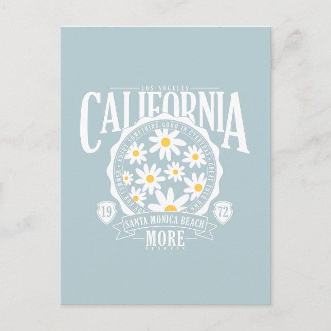 Los Angeles California Floral Graphic Postkarte (Vorderseite)