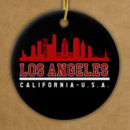 Los Angeles California Fun Skyline City Keramik Ornament