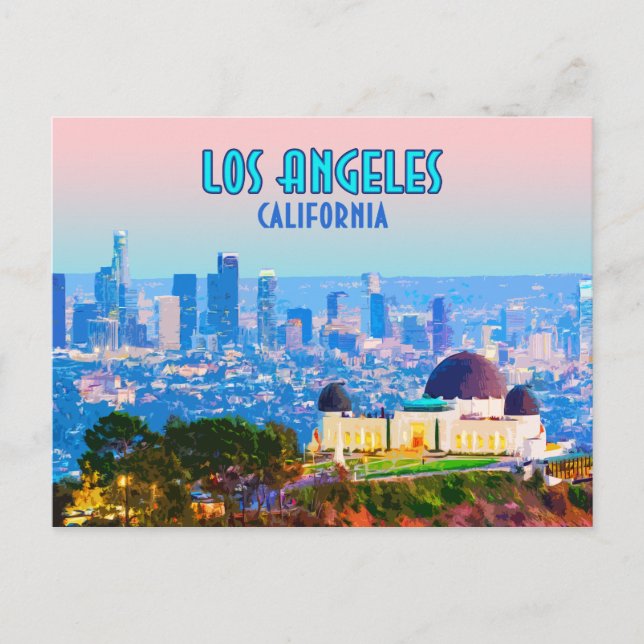 Los Angeles California Griffith Observatory Postkarte (Vorderseite)