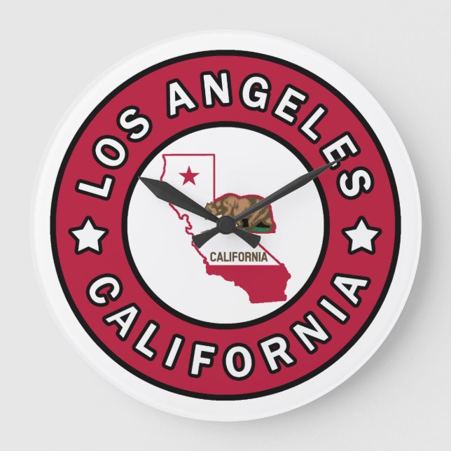 Los Angeles California Große Wanduhr (Vorderseite)
