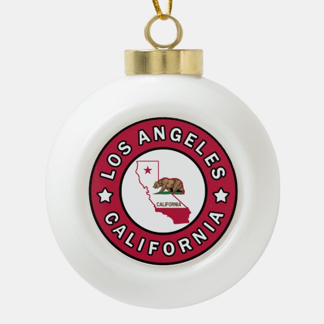 Los Angeles California Keramik Kugel-Ornament (Vorderseite)