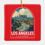 Los Angeles California Keramikornament<br><div class="desc">Los Angeles Retrovektor Vektor Reise Design. Los Angeles ist eine Stadt in Südkalifornien und das Zentrum der Film- und Fernsehindustrie des Landes.</div>