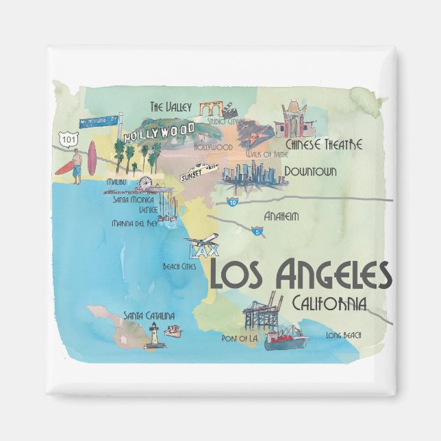 Los Angeles California Magnet (Vorne)