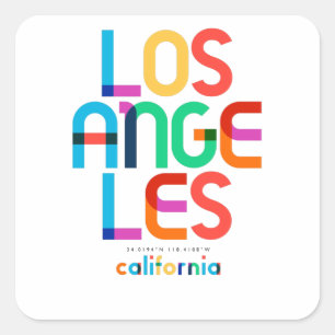 Los Angeles California Mitte des Jahrhunderts, Pop Quadratischer Aufkleber