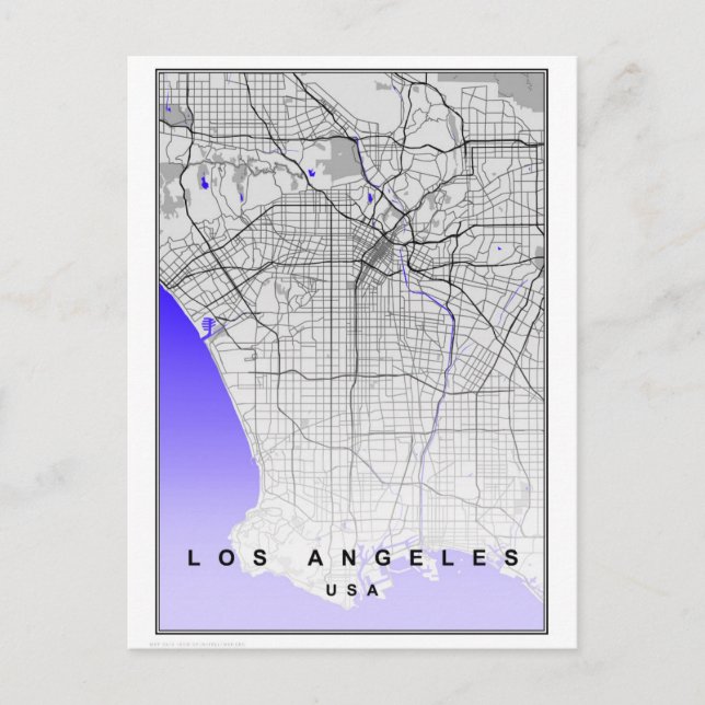 Los Angeles California Moderne Stadtkarte Postkarte (Vorderseite)