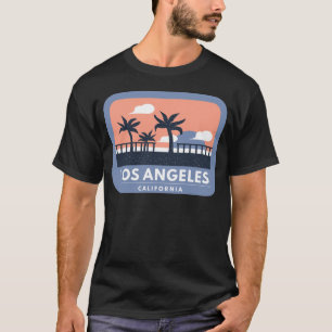 Los Angeles California Retro Skyline Design T-Shirt