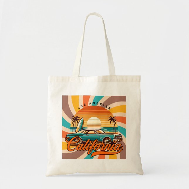 Los Angeles California Retro Tragetasche (Vorne)