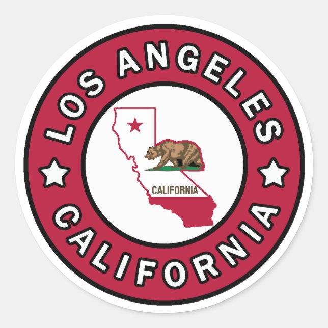 Los Angeles California Runder Aufkleber (Vorderseite)
