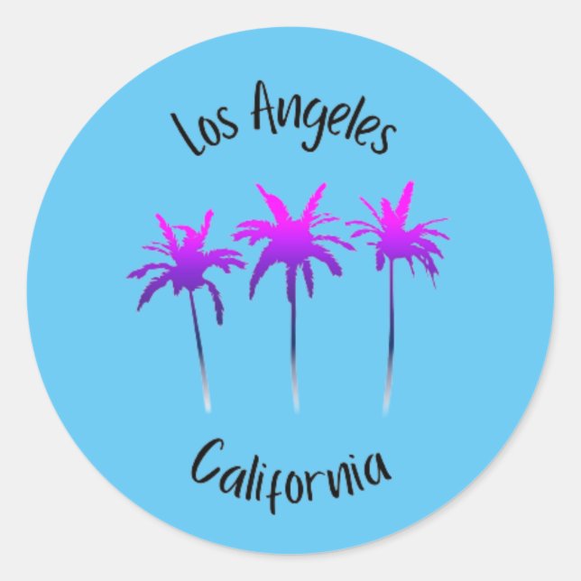 Los Angeles California Runder Aufkleber (Vorderseite)