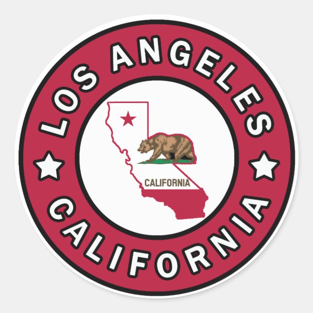 Los Angeles California Runder Aufkleber (Vorderseite)
