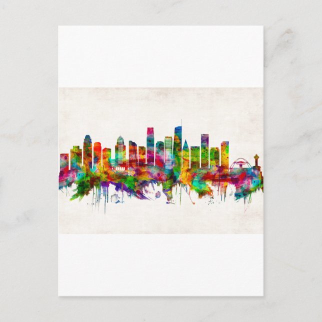 Los Angeles California Skyline Einladungspostkarte (Vorderseite)